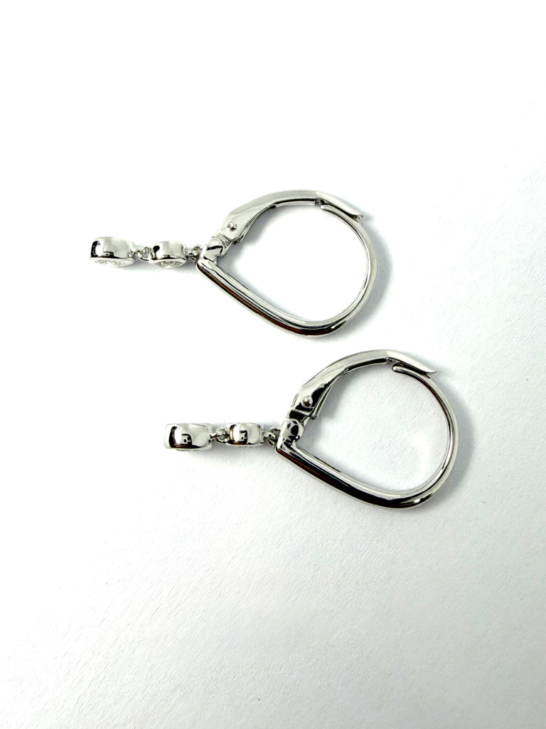 18CT WHITE GOLD 29PT DIAMOND DROP EARRINGS