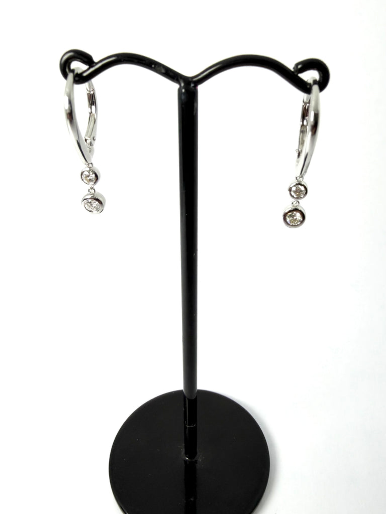 18CT WHITE GOLD 29PT DIAMOND DROP EARRINGS