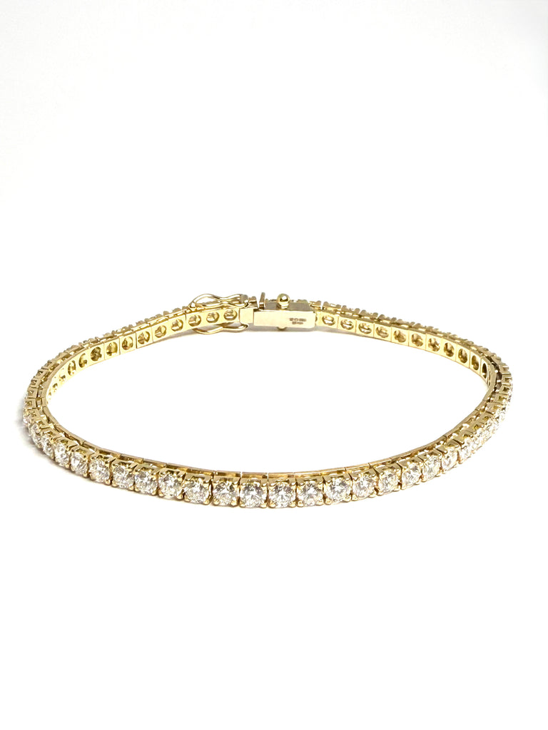18CT YELLOW GOLD 5.50CT DIAMOND TENNIS BRACELET