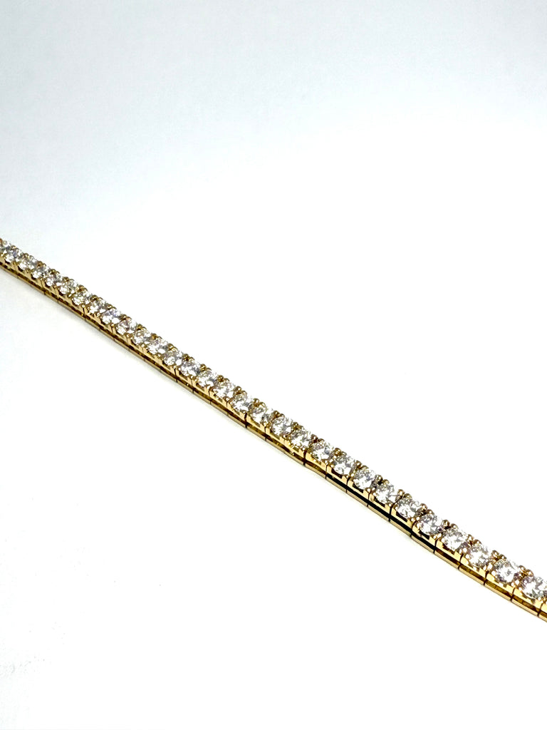18CT YELLOW GOLD 5.50CT DIAMOND TENNIS BRACELET