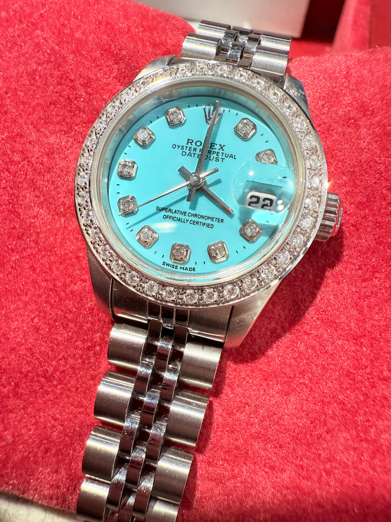 26MM LADIES SKY BLUE DIAMOND DOT DIAL ROLEX DATEJUST 69240