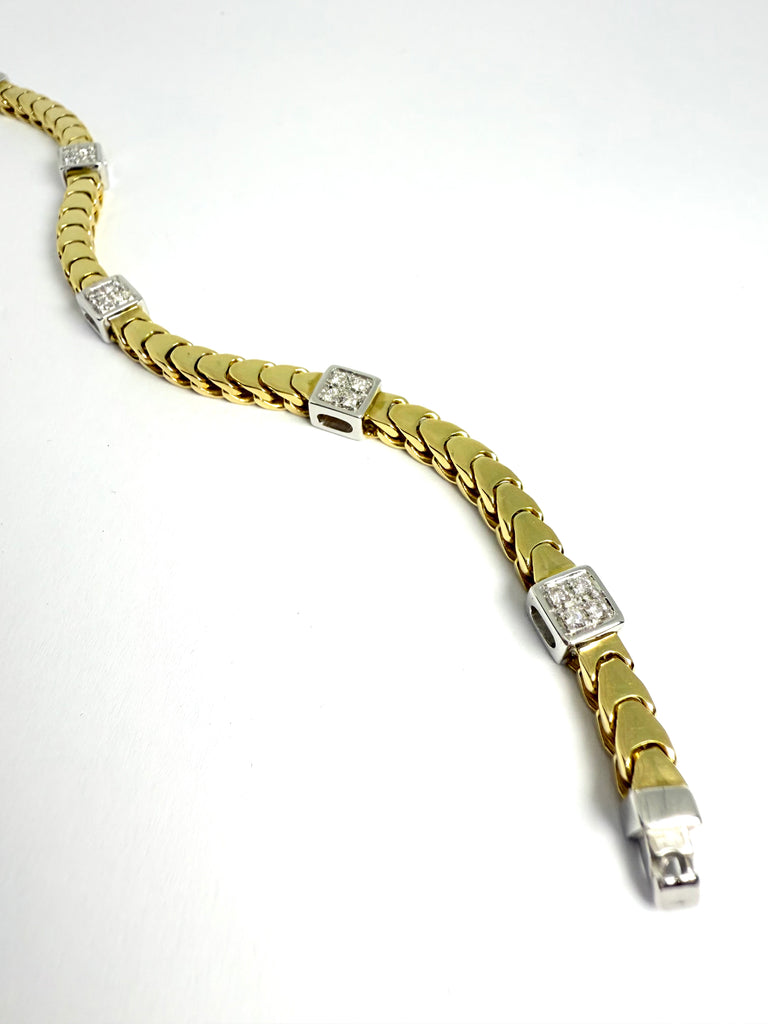 18CT SOLID GOLD 50PT DIAMOND BRACELET
