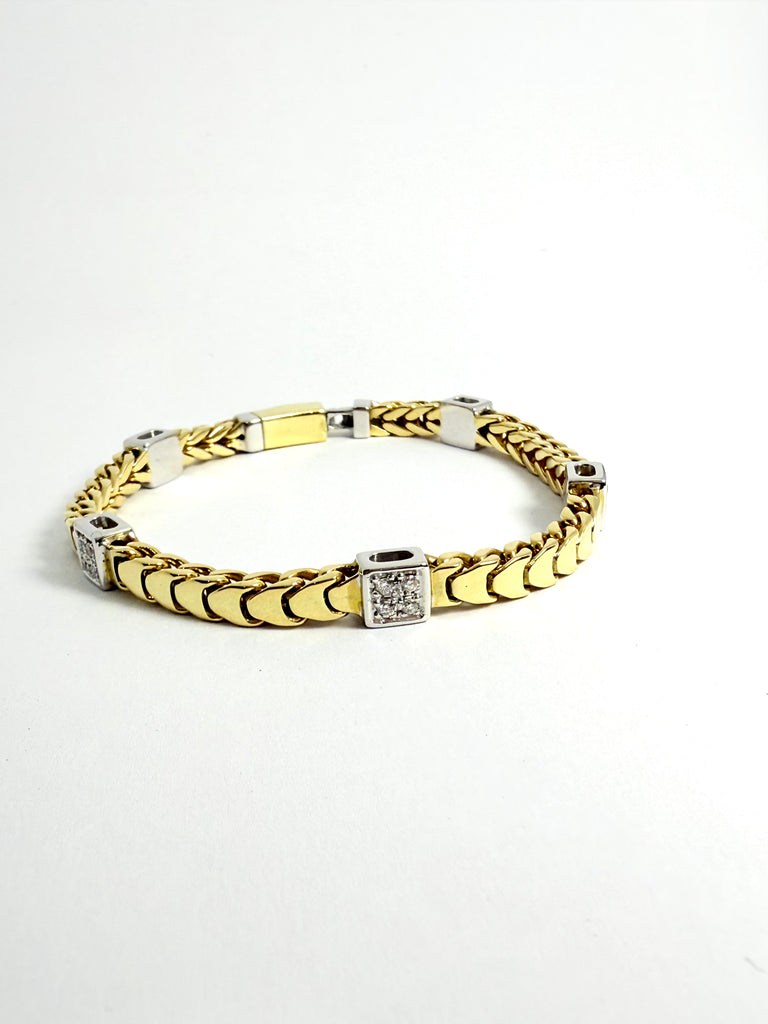 18CT SOLID GOLD 50PT DIAMOND BRACELET