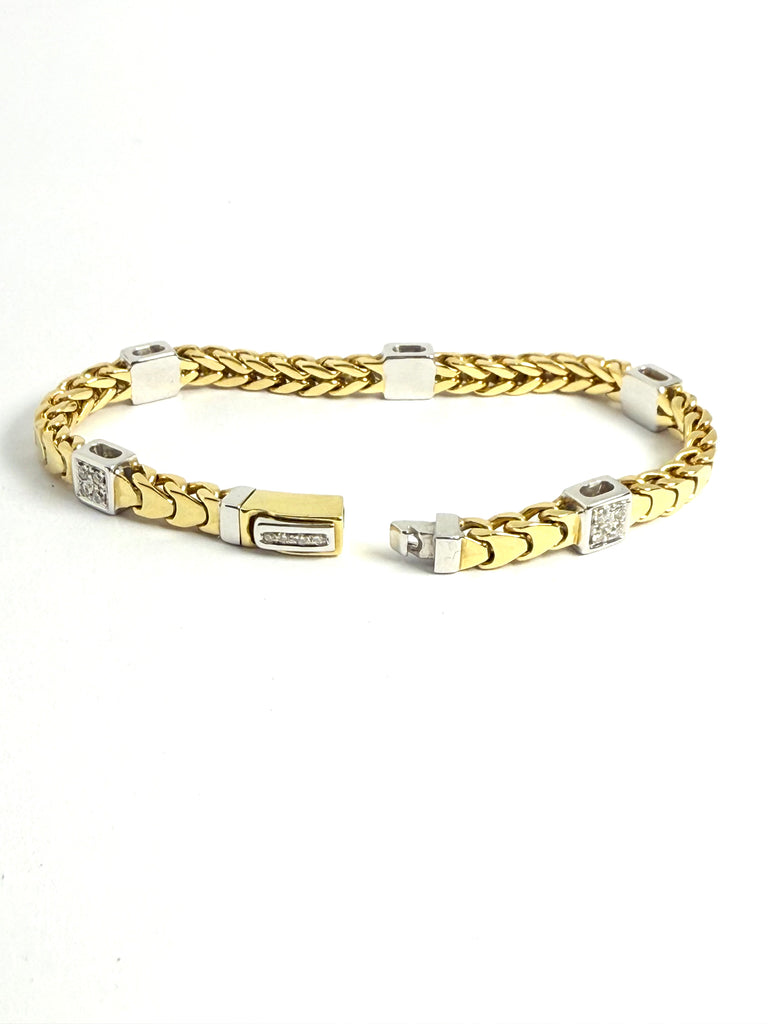 18CT SOLID GOLD 50PT DIAMOND BRACELET