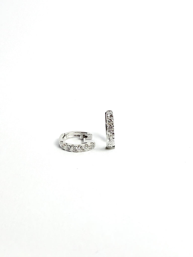 18CT WHITE GOLD 69PT DIAMOND HUGGIES