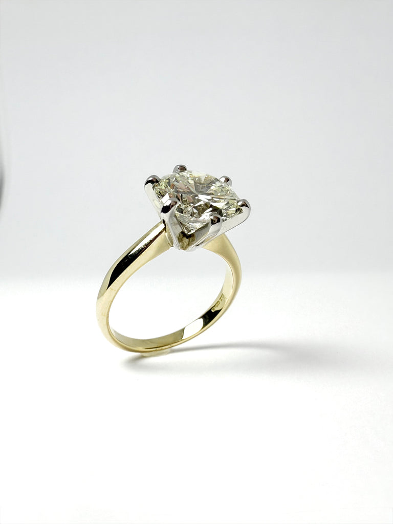 18CT 3.59CT ROUND BRILLIANT CUT DIAMOND SOLITAIRE RING