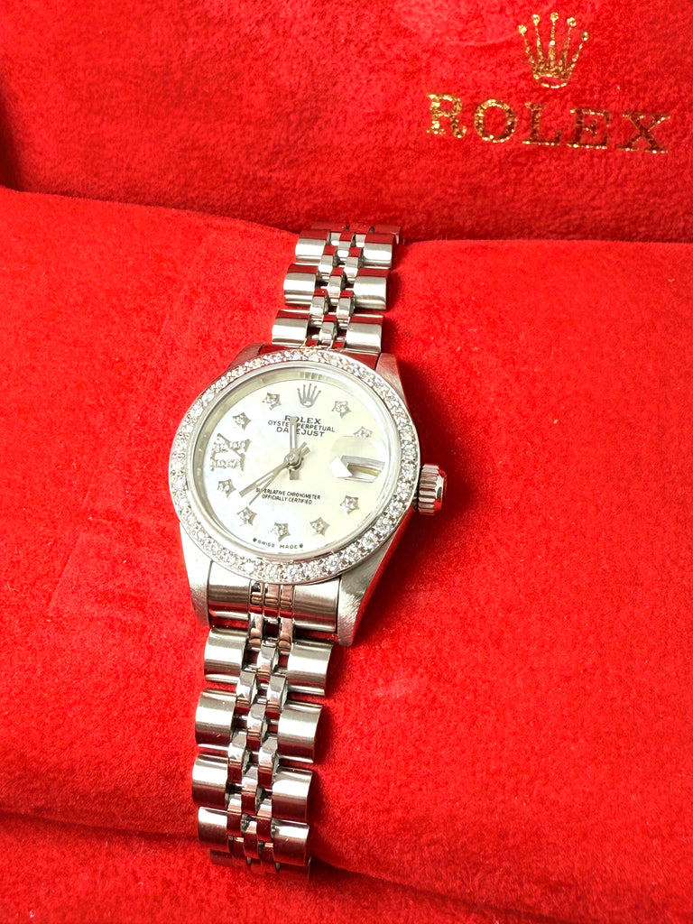 69173 LADIES ROLEX MOTHER OF PEARL STAR DIAL