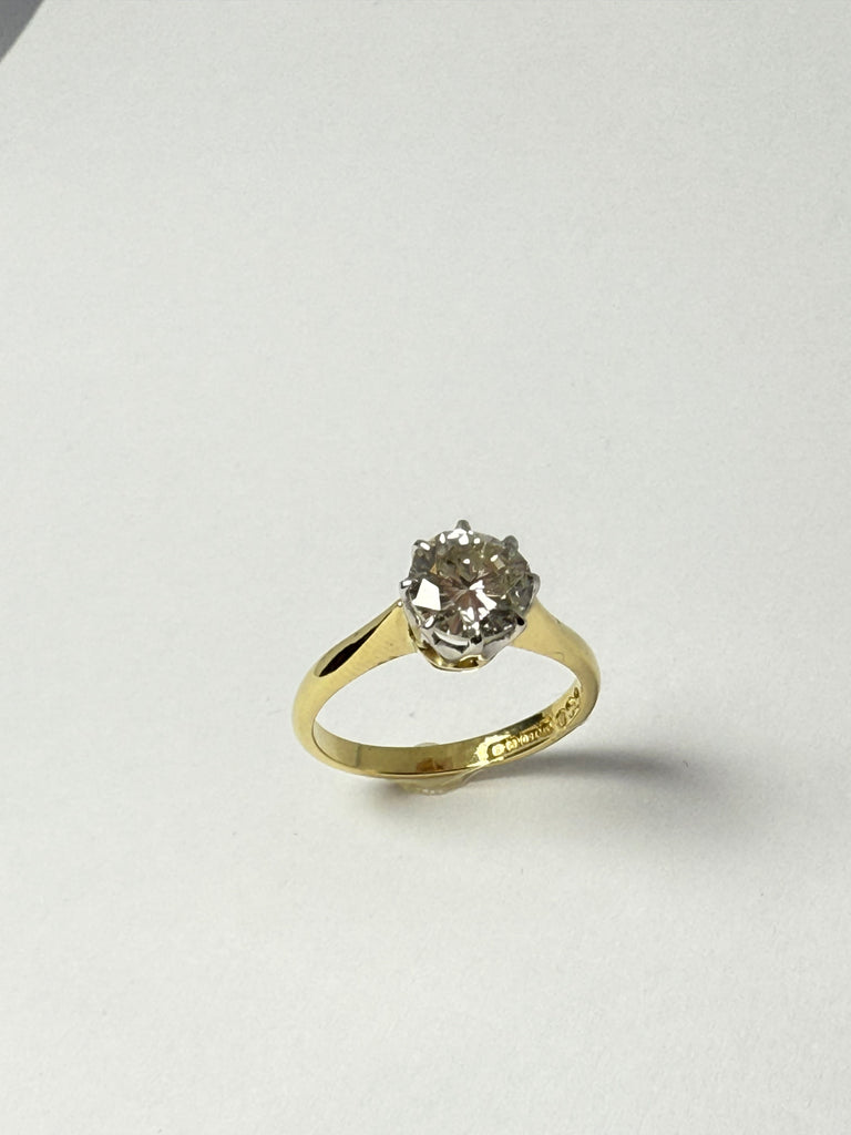 18CT YELLOW GOLD 1.30CT DIAMOND SOLITAIRE