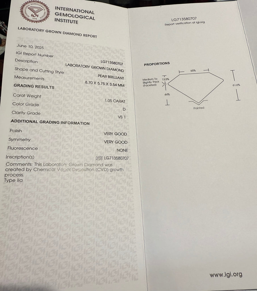 18CT GOLD 2.09CT PEAR SHAPE LAB DIAMOND DROPPERS