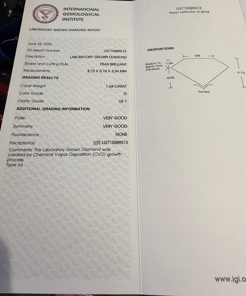 18CT GOLD 2.09CT PEAR SHAPE LAB DIAMOND DROPPERS