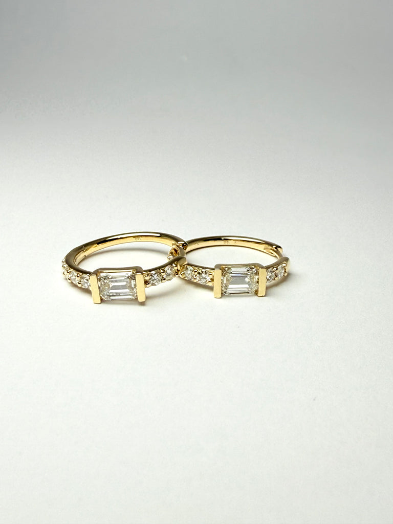 9CT 2.15CT VARIED CUT LAB DIAMOND HOOPS