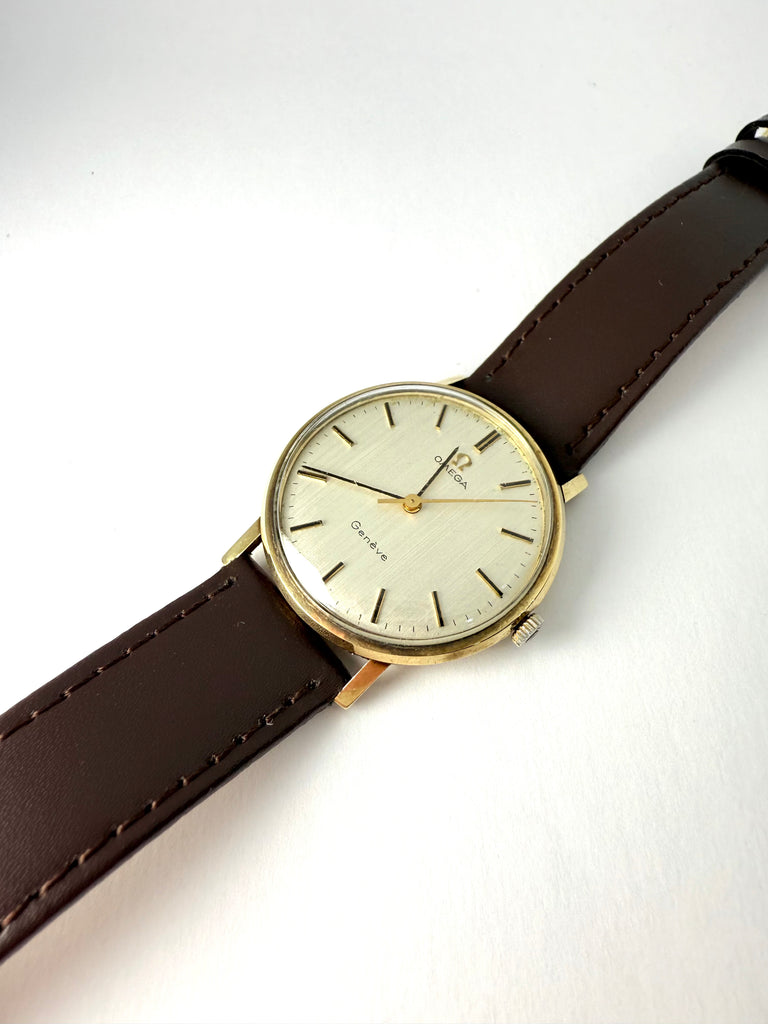OMEGA GENEVE 9CT GOLD WATCH