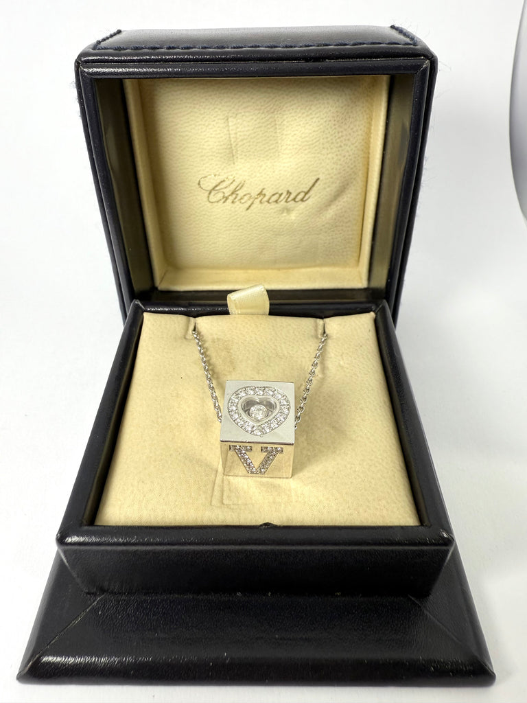 ORIGINAL 18CT WHITE GOLD CHOPARD 'LOVE' CUBE PENDANT