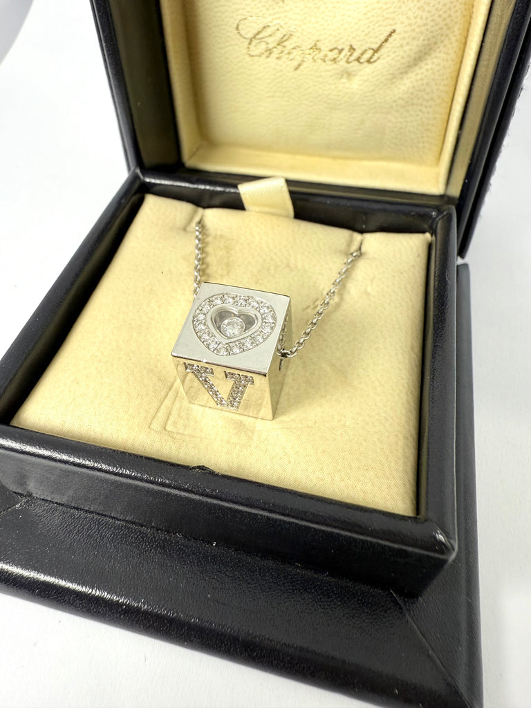 ORIGINAL 18CT WHITE GOLD CHOPARD 'LOVE' CUBE PENDANT