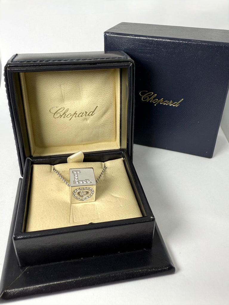 ORIGINAL 18CT WHITE GOLD CHOPARD 'LOVE' CUBE PENDANT
