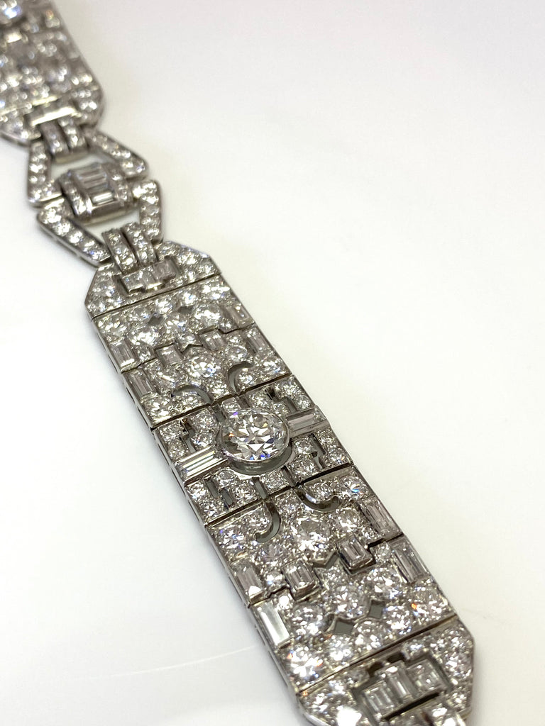 ORIGINAL ART DECO 14.60CT DIAMOND BRACELET WITH VARI CUT DIAMONDS