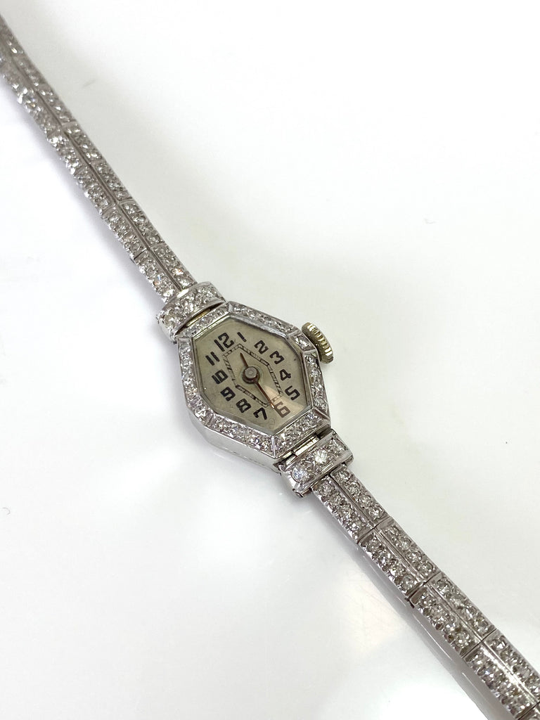 ORIGINAL ART DECO DIAMOND SET MECHANICAL WATCH