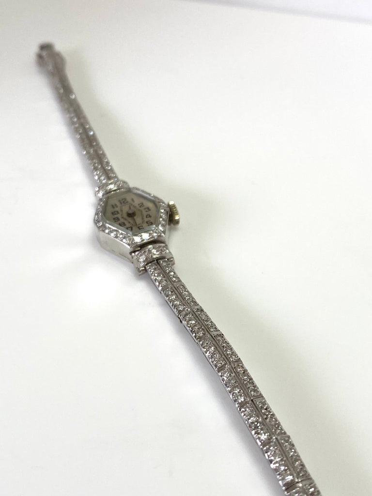 ORIGINAL ART DECO DIAMOND SET MECHANICAL WATCH