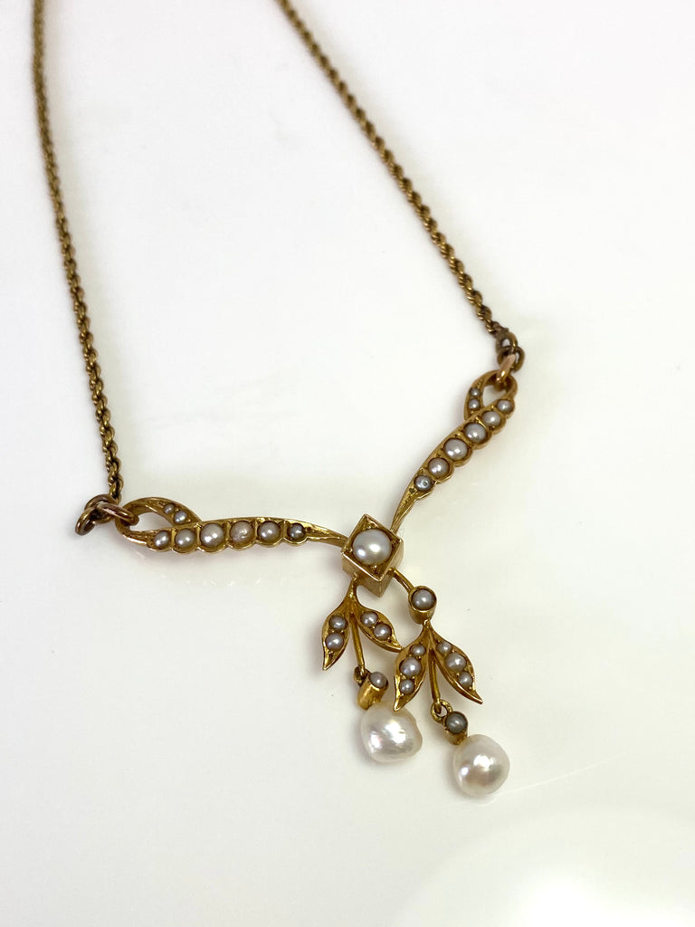 15CT SEED PEARL ANTIQUE NECKLACE