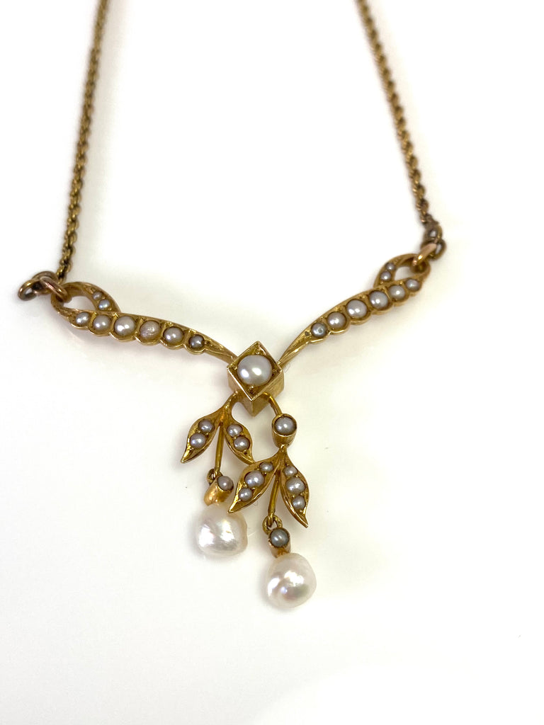 15CT SEED PEARL ANTIQUE NECKLACE