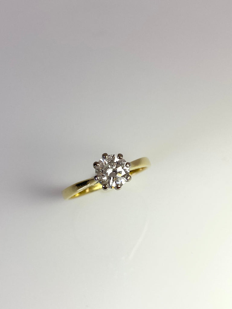18CT YELLOW GOLD 90PT DIAMOND SOLITAIRE RING