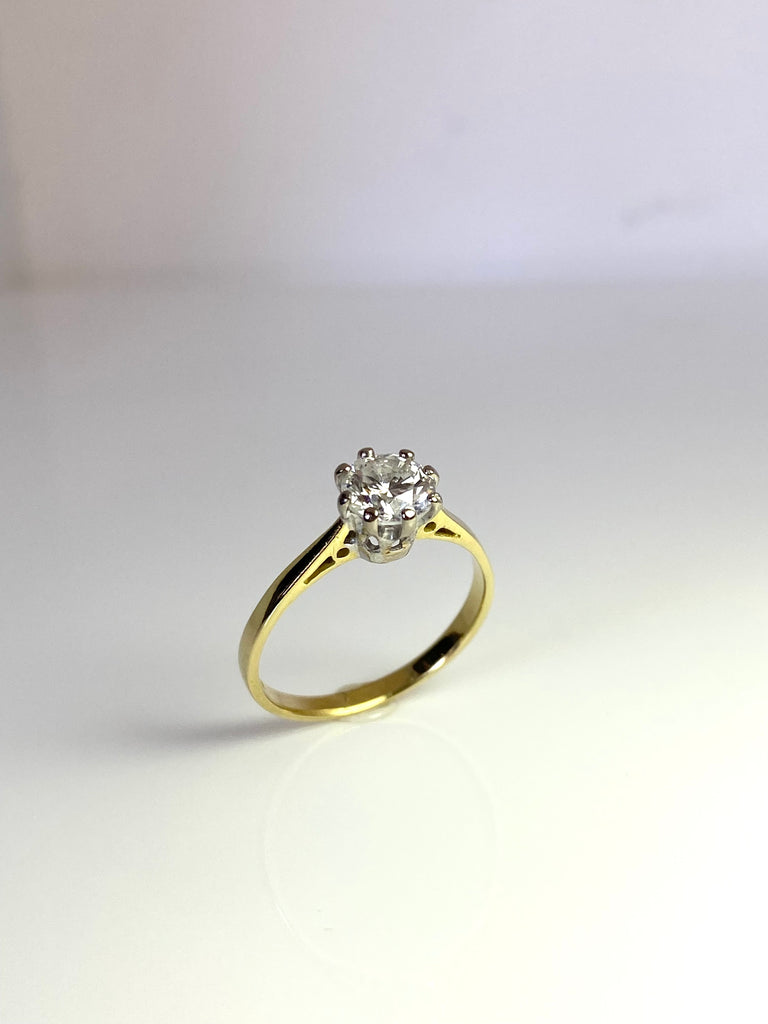 18CT YELLOW GOLD 90PT DIAMOND SOLITAIRE RING