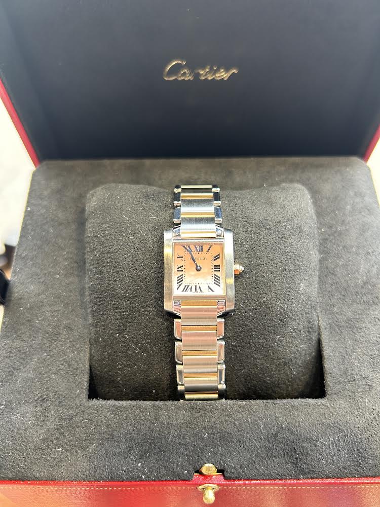 LADIES BI METAL CARTIER TANK FRANCAISE β 50 Henley St Diamond and