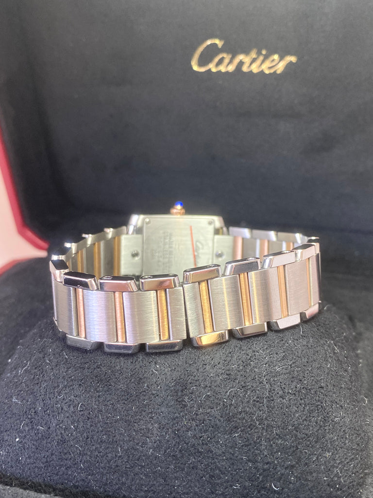 LADIES BI-METAL CARTIER TANK FRANCAISE DIAMOND BEZEL