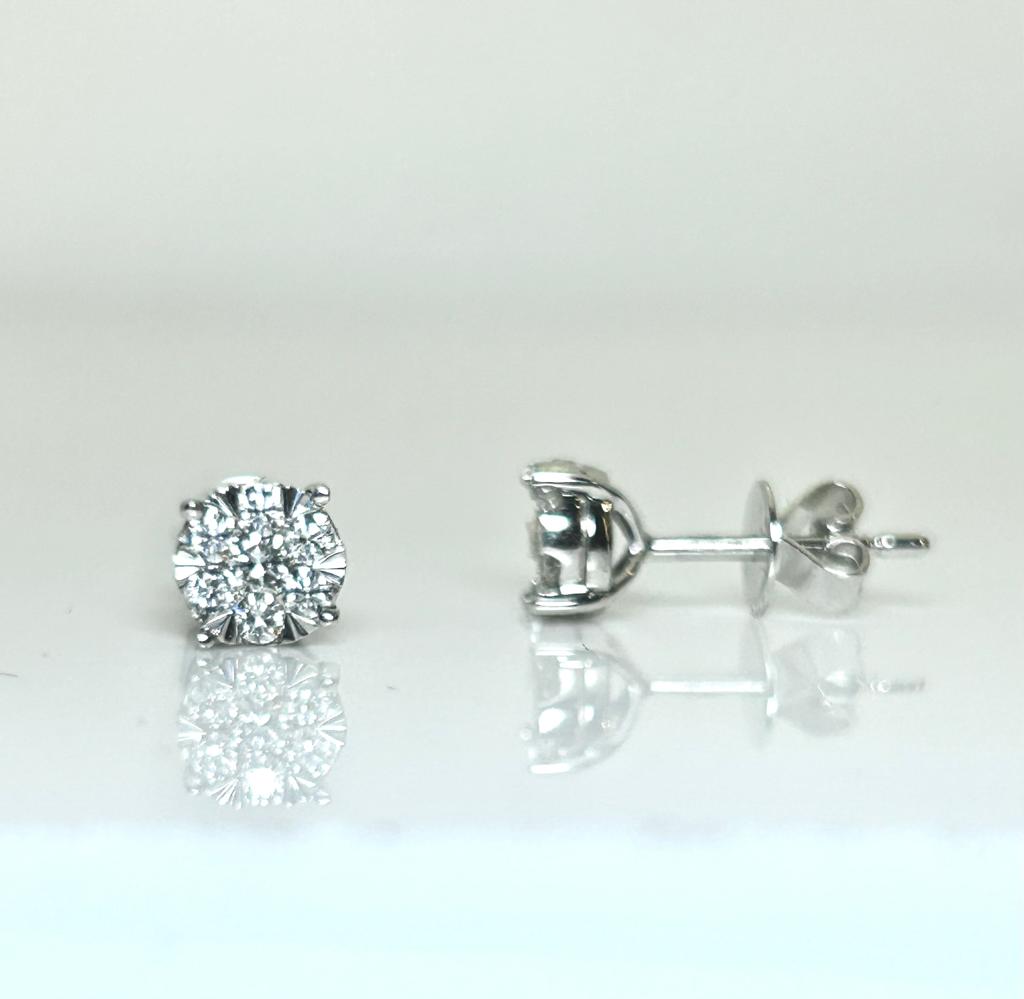 18CT WHITE GOLD 34PT DIAMOND STUD EARRINGS