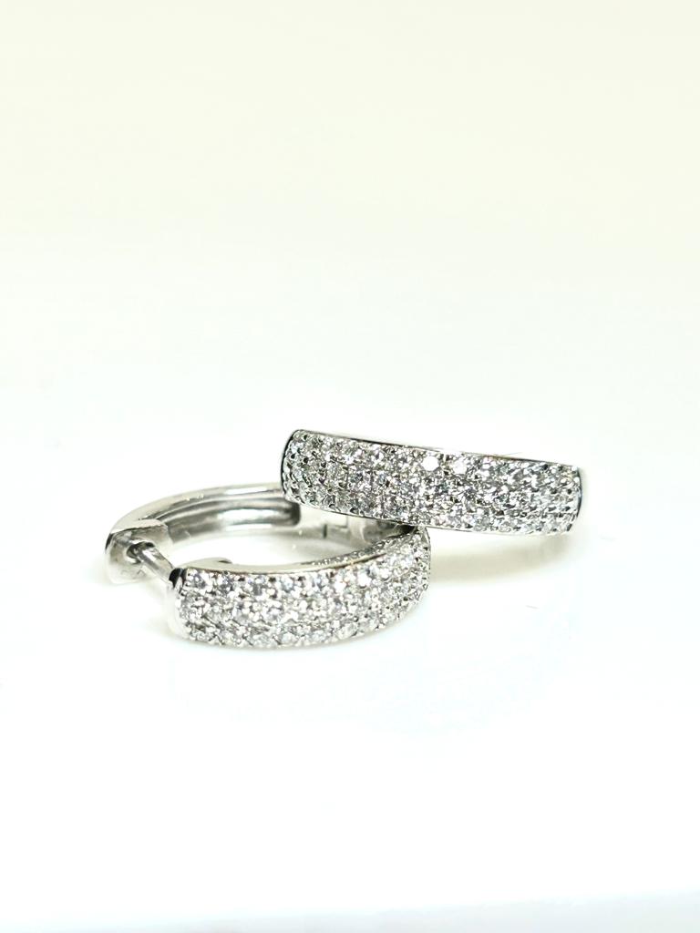 18CT WHITE GOLD BRILLIANT CUT 60PT DIAMOND EARRINGS