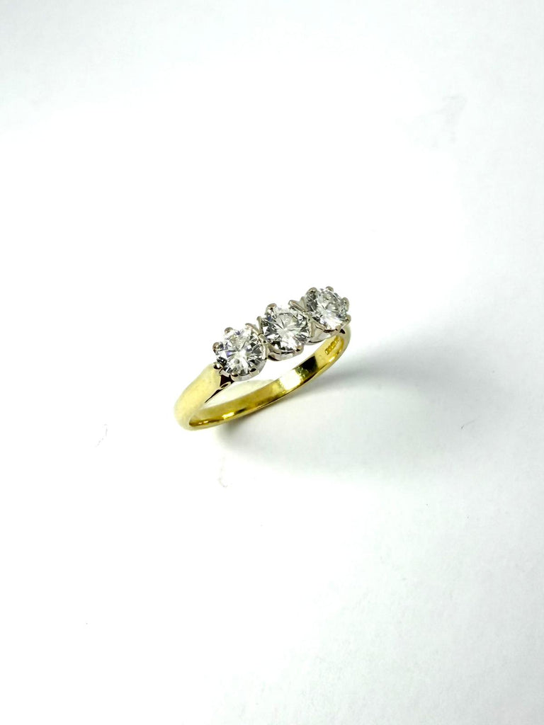 18CT 1.00CT DIAMOND TRILOGY RING