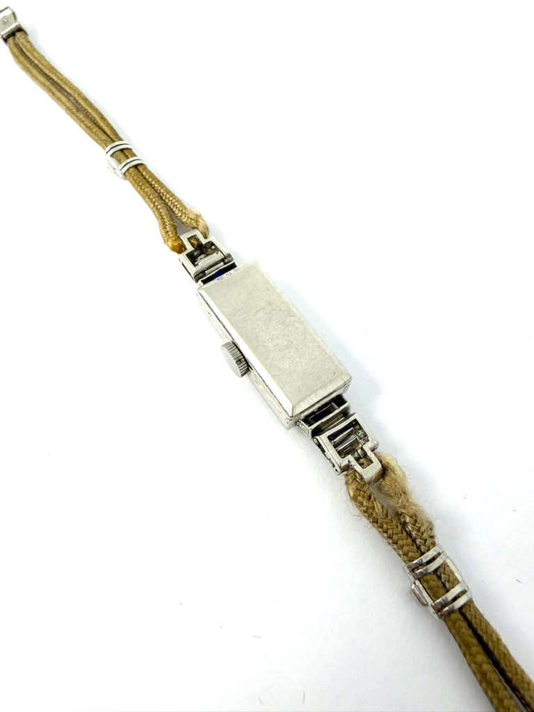 PLATINUM ART DECO COCKTAIL WATCH WITH DIAMOND AND SAPPHIRE