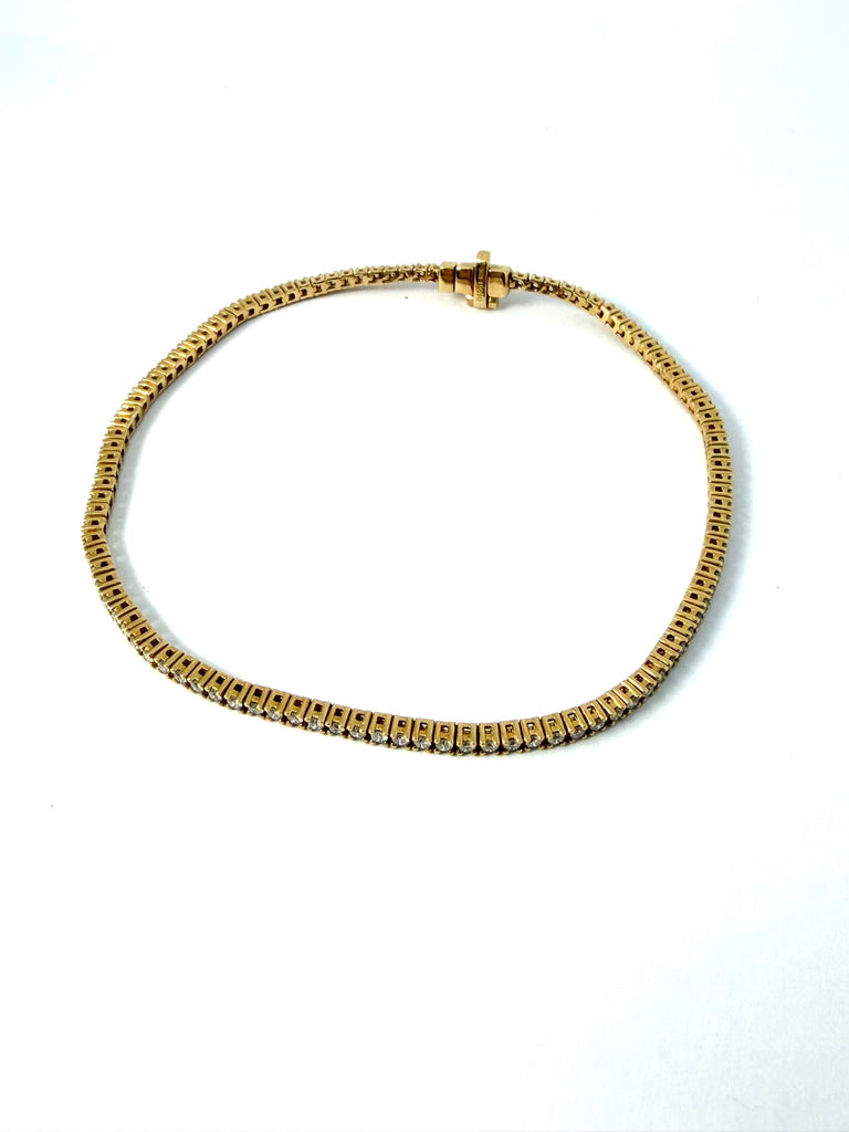 18CT ROSE GOLD TENNIS BRACELET 1.06CT