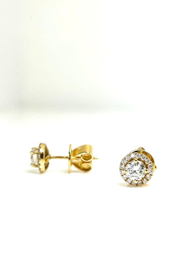 76PT DIAMOND HALO STUD EARRINGS