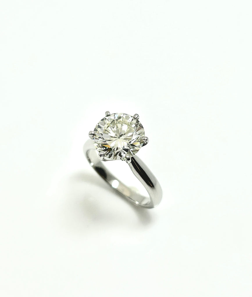 REDUCED PLATINUM 3.50CT TIFFANY STYLE SOLITAIRE DIAMOND RING