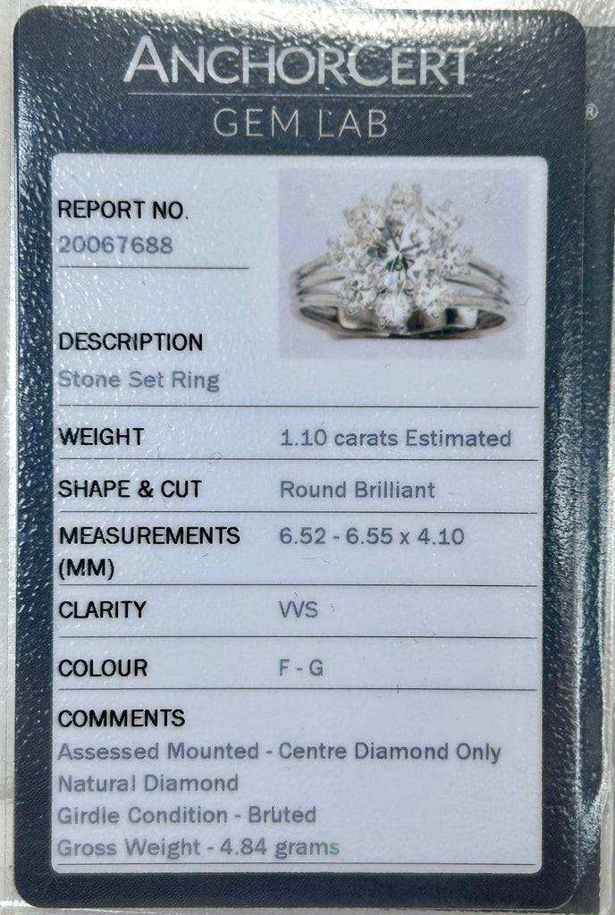 VINTAGE 1.90CT DIAMOND DAISY CLUSTER RING