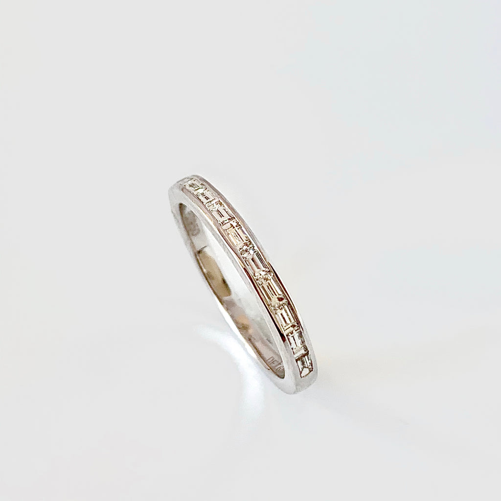 SLIM PLATINUM BAGUETTE DIAMOND RING