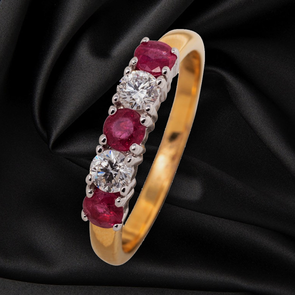 18CT RUBY AND DIAMOND ETERNITY  RING