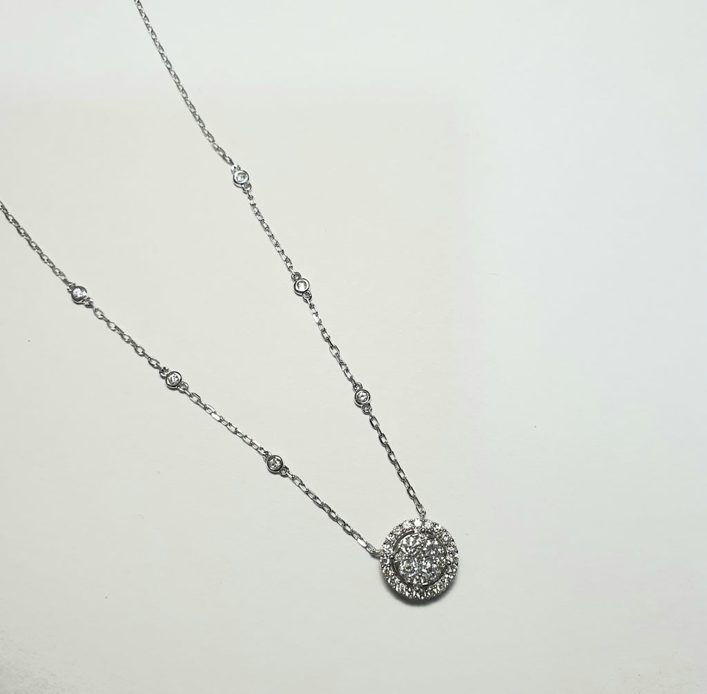DIAMOND HALO PENDANT 70PTS TOTAL