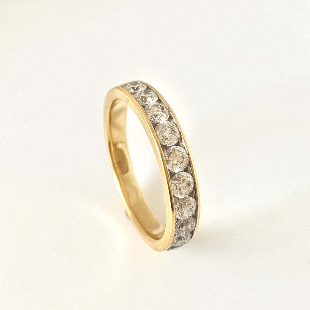 18CT GOLD 1.00CT CHANNEL SET DIAMOND BAND