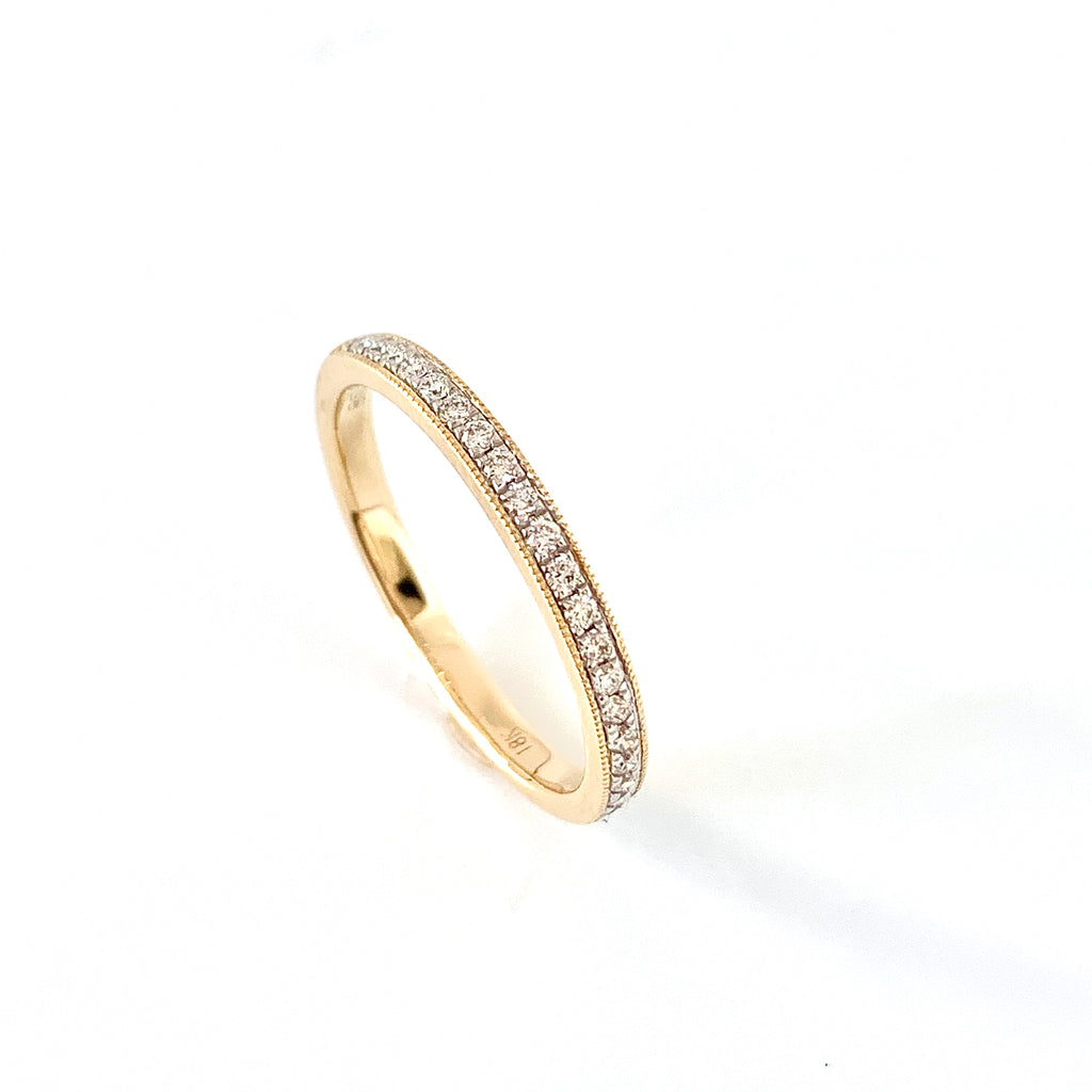 VERY SLIM 18CT YELLOW DIAMOND WEDDING RING