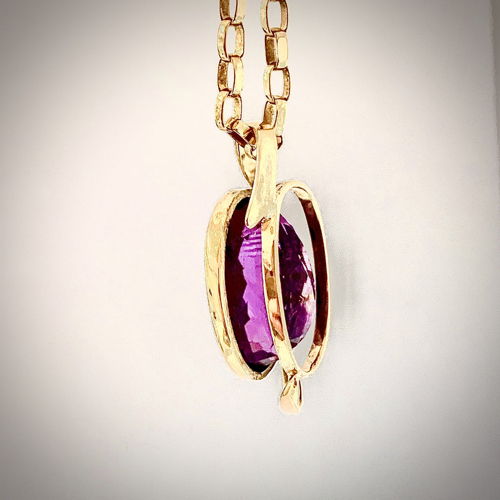 HAND MADE AMETHYST PENDANT AND CHAIN