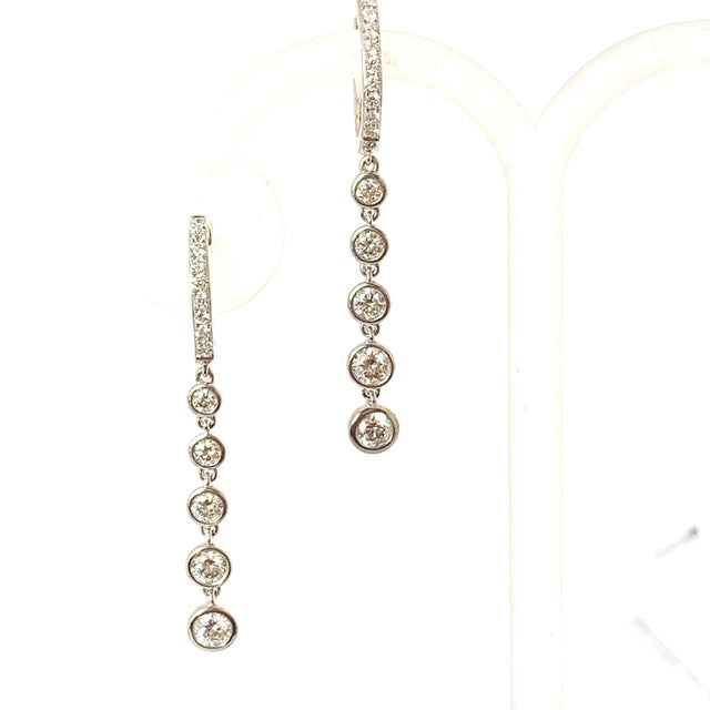 18CT WHITE GOLD 1.20CT DIAMOND DROP EARRINGS