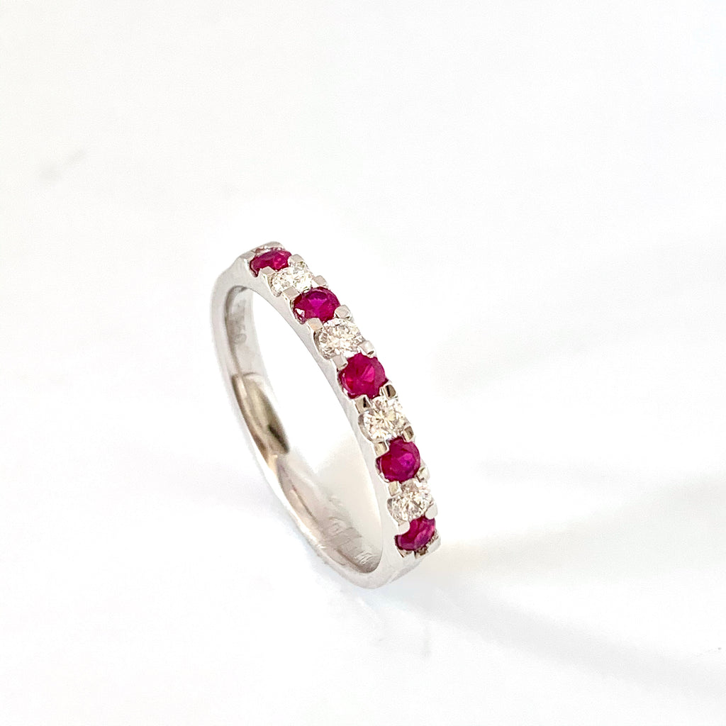 PLATINUM RUBY DIAMOND ETERNITY RING