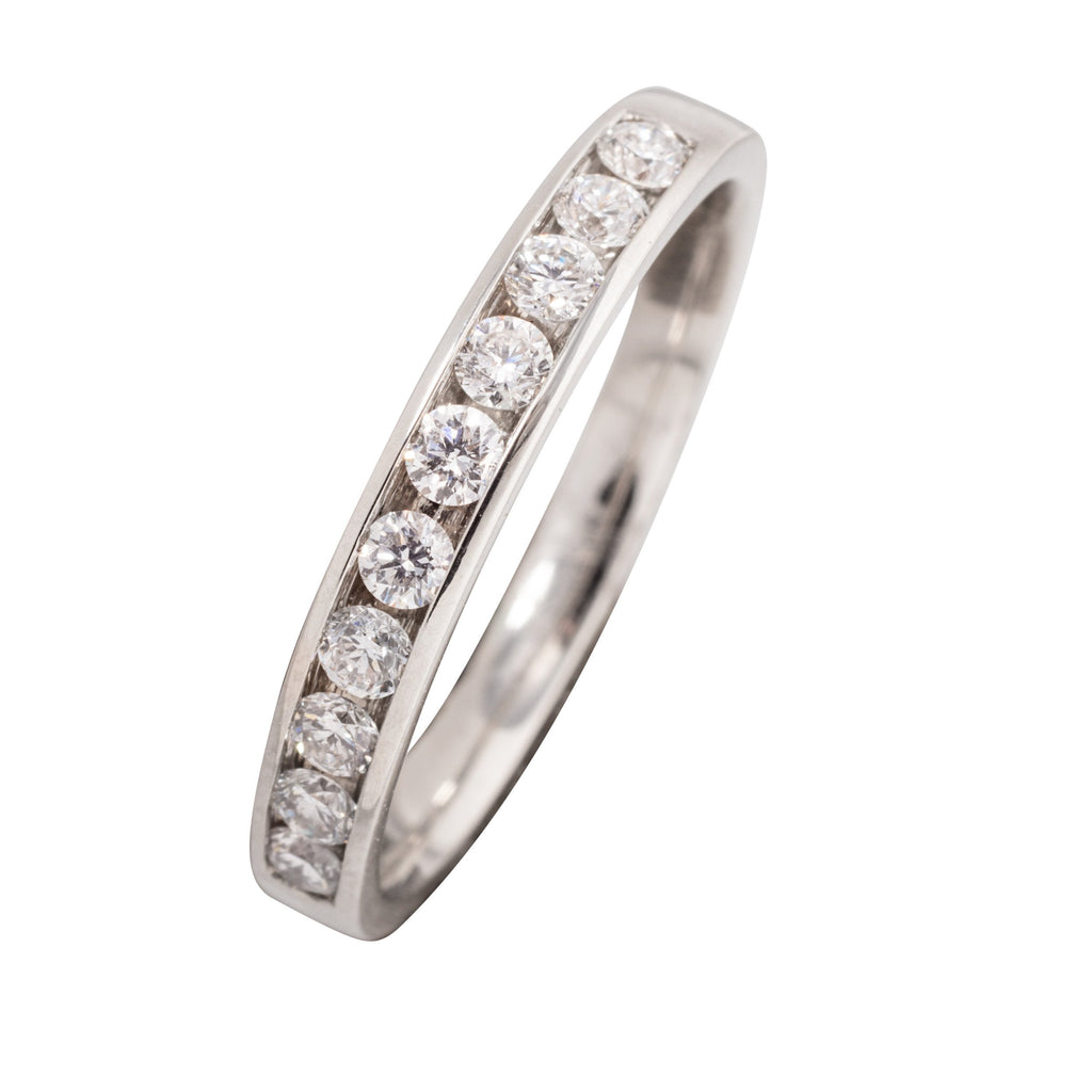 PLATINUM DIAMOND CHANNEL SET WEDDING RING 33PTS