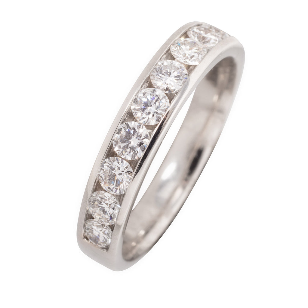 PLATINUM CHANNEL SET DIAMOND RING