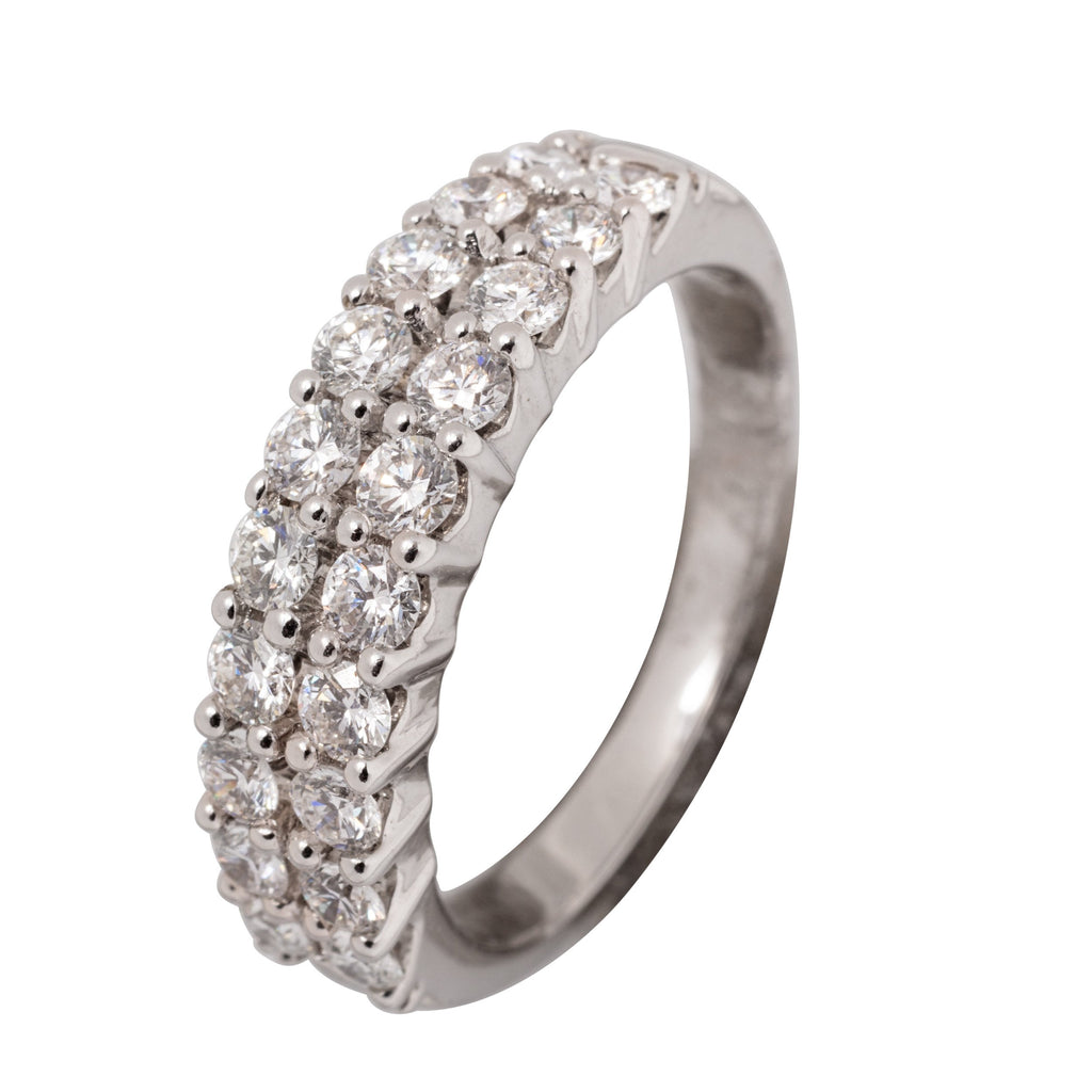 PLATINUM DOUBLE ROW DIAMOND ETERNITY RING