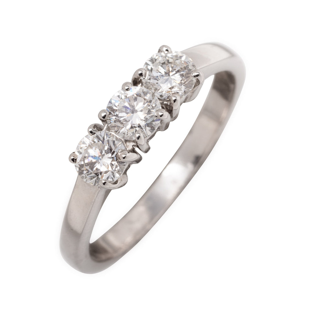 18CT WHITE GOLD TRILOGY DIAMOND RING