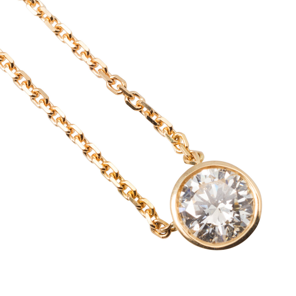 18CT YELLOW GOLD RUB OVER DIAMOND PENDANT