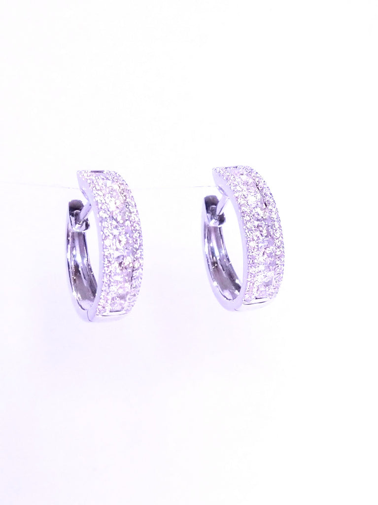 DIAMOND 0.76CT HOOPS IN 18K WHITE GOLD